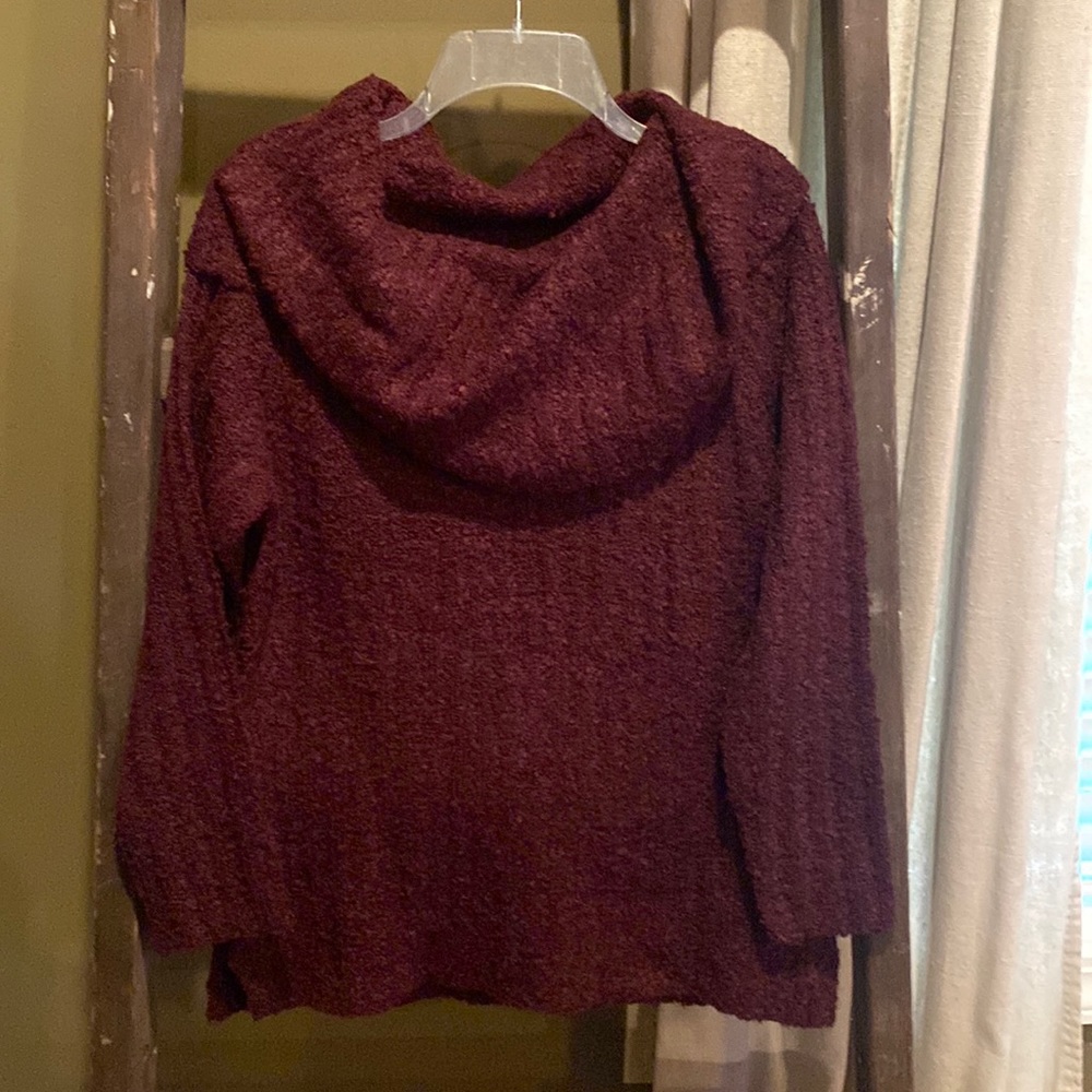 Burgundy cowl neck sweater. Alya brand in size medium